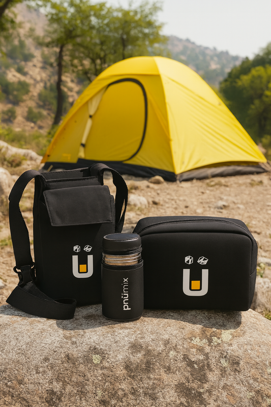 Rugging it doesn't mean you have to go without the essentials. Thats what pnumix is... an essential. The travel pack makes taking the pnumix anywhere even easier