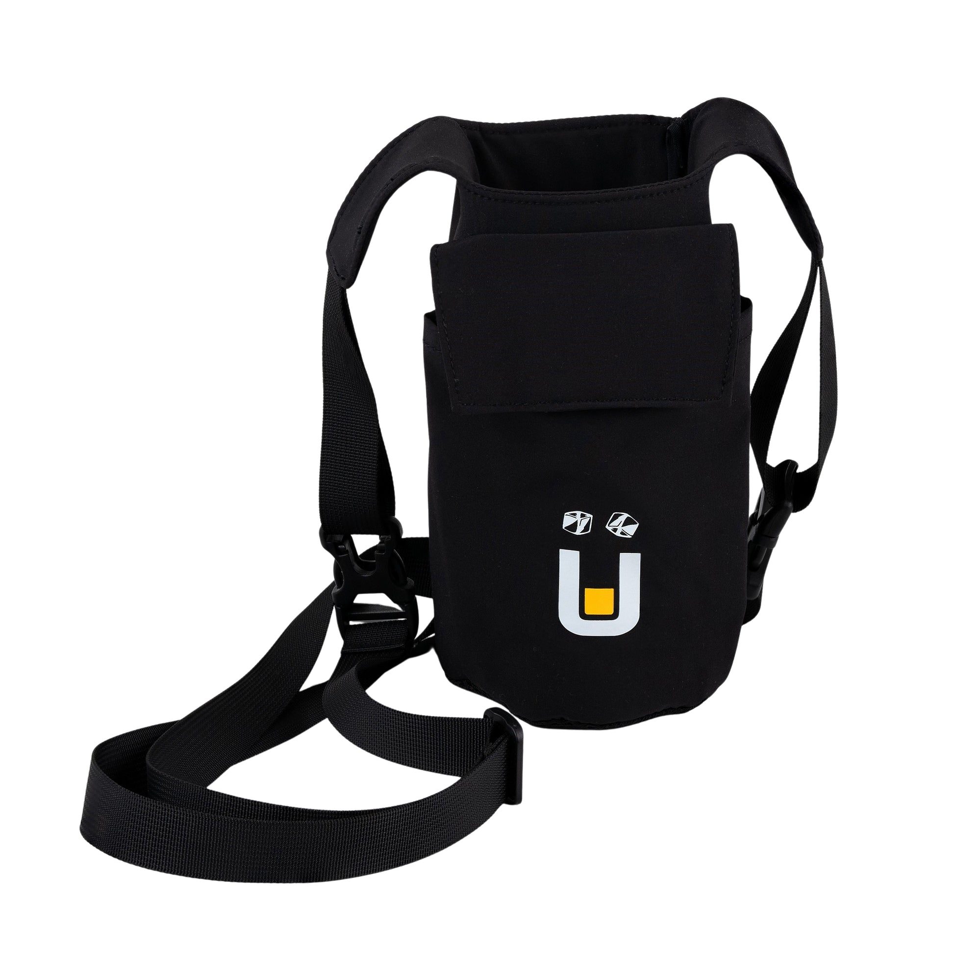 pnümix black sling carrying bag with adjustable strap—designed for portable cocktail mixers and drinkware. Perfect accessory for overlanders, campers, tailgaters, boating, RV trips, and outdoor adventures. Durable, lightweight, and ideal for transporting waterproof, floatable thermos and mixing supplies. Great addition to camping supplies, hosting gear, and party essentials.